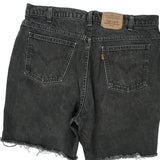 Levis Denim Shorts - 35W UK 16 Black Denim