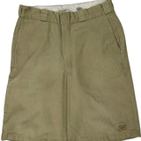 Dickies Chino Shorts - 32W 9L Khaki Cotton Blend