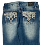 Zco Jeans Lace Jeans - 28W UK 6 Blue Cotton