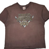Lone Star Harley Davidson Graphic T-Shirt - 2XL Brown Cotton