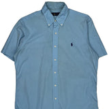 Ralph Lauren Short Sleeve Shirt - Medium Blue Cotton