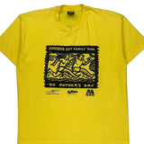 Single Stitch Fruit Of The Loom Graphic T-Shirt - XL Yellow Cotton Blend