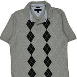 Tommy Hilfiger Argyle Polo Shirt - Large Gray Cotton