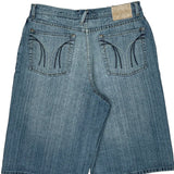 Hip Hop Three Denim Shorts - 34W 14L Blue Cotton