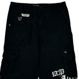 Rip Curl Graphic Cargo Shorts - 38W 16L Black Cotton