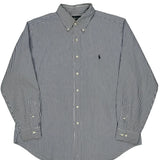 Ralph Lauren Striped Shirt - Large Blue Cotton