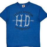 Nashville Tennessee Harley Davidson Graphic T-Shirt - Large Blue Cotton