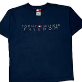 Made In USA Tommy Hilfiger Spellout T-Shirt - XL Navy Cotton