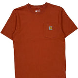 Carhartt T-Shirt - Small Orange Cotton