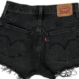 Levis Denim Shorts - 26W UK 6 Black Cotton