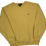 Polo By Ralph Lauren Sweatshirt - Large Yellow Cotton Blend
