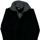 Armani Exchange Zip Up - Medium Black Merino Wool