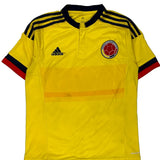 Colombia 2015 Adidas Football Shirt - Small Yellow Polyester