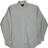 Ralph Lauren Striped Shirt - Large Blue Cotton