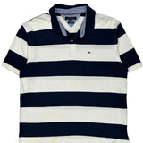 Tommy Hilfiger Striped Polo Shirt - 2XL Navy Cotton