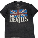 Union Jack The Beatles Band T-Shirt - Large Gray Cotton Blend