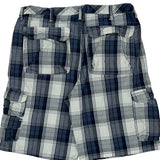Wrangler Checked Cargo Shorts - 36W 11L Blue Cotton