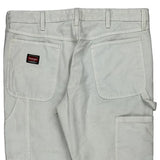 Wrangler Double Knee Carpenter Trousers - 32W 28L White Cotton
