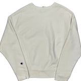 Champion Spellout Sweatshirt - Small White Cotton