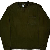 Champion Long Sleeve T-Shirt - Large Green Cotton