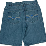 Qruel Denim Shorts - 34W 12L Blue Cotton