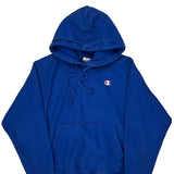 Vintage Reverse Weave Champion Hoodie - Small Blue Cotton