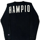 Vintage Champion Spellout Long Sleeve T-Shirt - Large Black Cotton