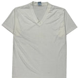 Blank Cal Cru Single Stitch T-Shirt - Large White Polyester