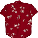 Chaps Ralph Lauren Floral Hawaiian Shirt - Medium Red Cotton