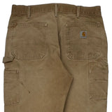 Made In USA Carhartt Double Knee Carpenter Pants - 34W 32L Brown Cotton