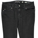 Size 32 Miss Me Boot Cut Jeans - 34W UK 12 Black Cotton Blend