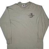 Castaway Cay Disney Cartoon Long Sleeve T-Shirt - XL Beige Cotton