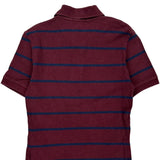 Age 8-9 Polo By Ralph Lauren Striped Polo Shirt - Medium Burgundy Cotton