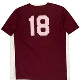 Number 18 Adidas Football Jersey - XL Burgundy Polyester
