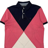 Tommy Hilfiger Argyle Polo Shirt - Medium Pink Cotton
