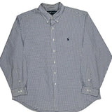 Ralph Lauren Checked Shirt - 2XL Blue Cotton