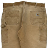 Carhartt Double Knee Carpenter Trousers - 40W 30L Beige Cotton