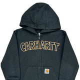 Age 7 Carhartt Spellout Hoodie - Medium Black Cotton Blend