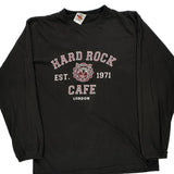 Hard Rock Cafe Graphic Long Sleeve T-Shirt - Large Black Cotton