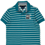 Tommy Hilfiger Striped Polo Shirt - Medium Blue Cotton