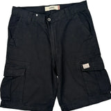 Levis Cargo Shorts - 34W 11L Black Cotton