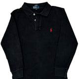 Age 8 Polo By Ralph Lauren Long Sleeve Polo Shirt - Small Black Cotton