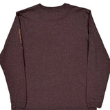 Carhartt Long Sleeve T-Shirt - Large Burgundy Cotton Blend