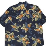 Nautica Floral Hawaiian Shirt - XL Blue Viscose Blend