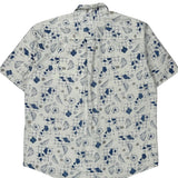 Trader Bay Floral Hawaiian Shirt - Large Blue Cotton