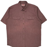 Wrangler Short Sleeve Shirt - 2XL Brown Cotton