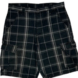 Wrangler Checked Cargo Shorts - 34W 11L White Cotton