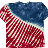 American Flag Liquid Blue Tie-Dye T-Shirt - Large Multicoloured Cotton