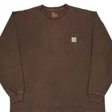 Carhartt Long Sleeve T-Shirt - XL Brown Cotton