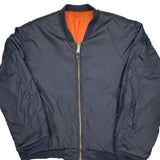 Vintage Unbranded Reversible Bomber Jacket - XL Navy Nylon